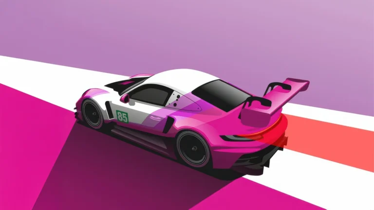pink iron dames porsche 911 gt3 rs racing car minimalist wallpaper