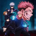 jujutsu kaisen characters yuji itadori gojo sukuna and team with glowing cursed energy anime wallpaper