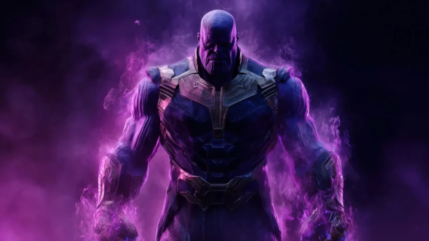 thanos infinity titan dark purple aura powerful marvel villain wallpaper