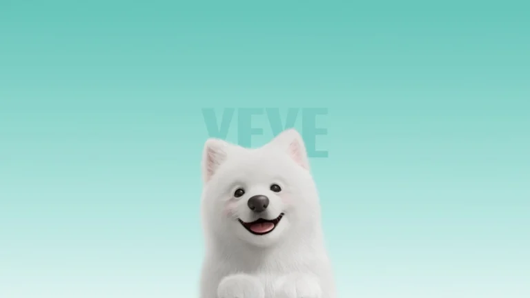 cute samoyed dog minimal fluffy white puppy smiling pastel background aesthetic wallpaper