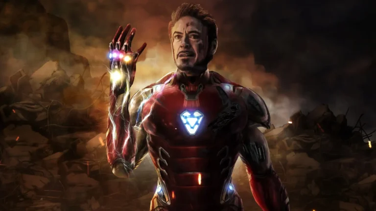 Tony Stark using the Infinity Stones during the final snap scene in Avengers Endgame wallpaper