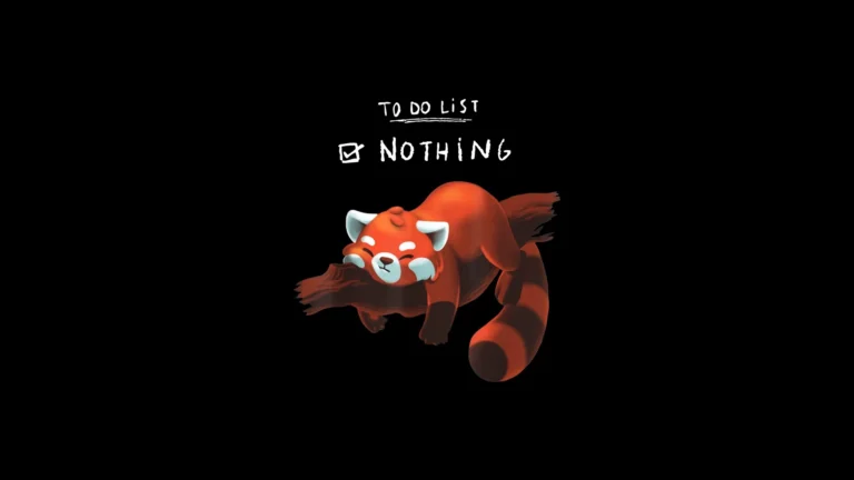 Cute sleeping red panda with To Do List Nothing minimalist UHD wallpaper
