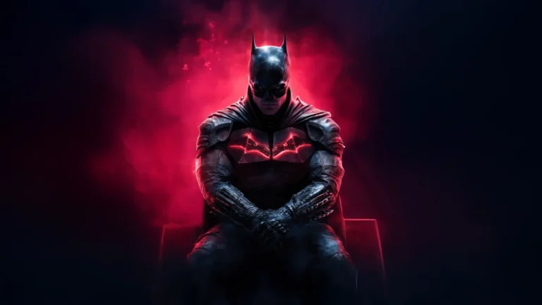 The Batman Red Smoke Portrait featuring Batman surrounded by crimson smoke and dramatic cinematic lighting wallpaper