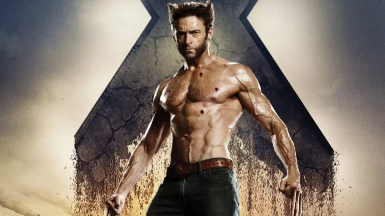 Wolverine from X-Men Origins standing with Adamantium claws extended in front of the X-Men logo UHD wallpaper