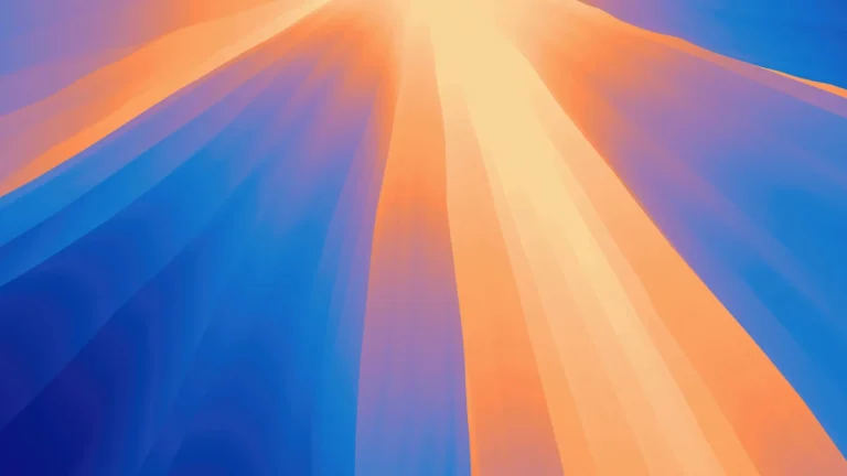 macOS Sequoia abstract waves with flowing blue and orange gradient design wallpaper.
